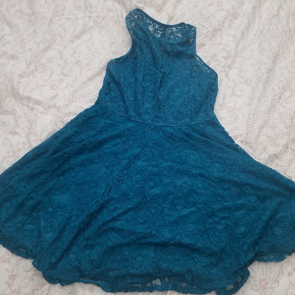 BlackMilk *Sample* Teal Lace Dress